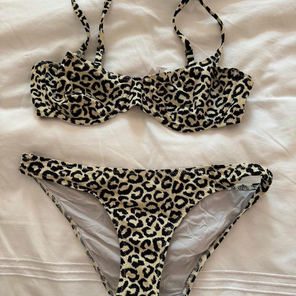 Solid striped bikini